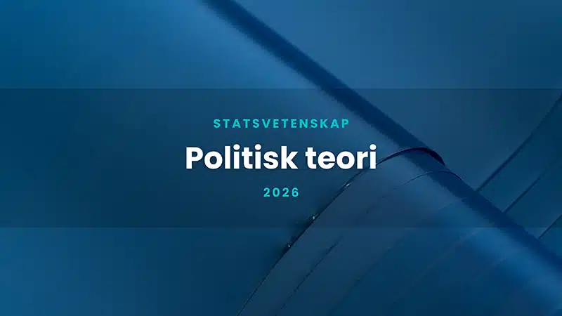 Presentationsbild för föreläsningen Politisk teori