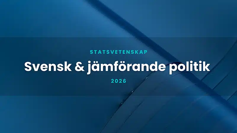 Presentationsbild för föreläsningen Svensk och jämförande politik